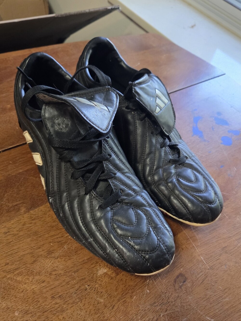 Vintage 2004 Adidas Bracara III TRX FG Soccer Cleats - Black/White - Mens US 9.5